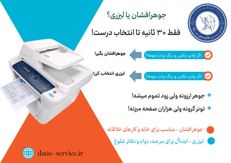 تفاوت پرینتر لیزری و جوهر افشان - داتیس سرویس